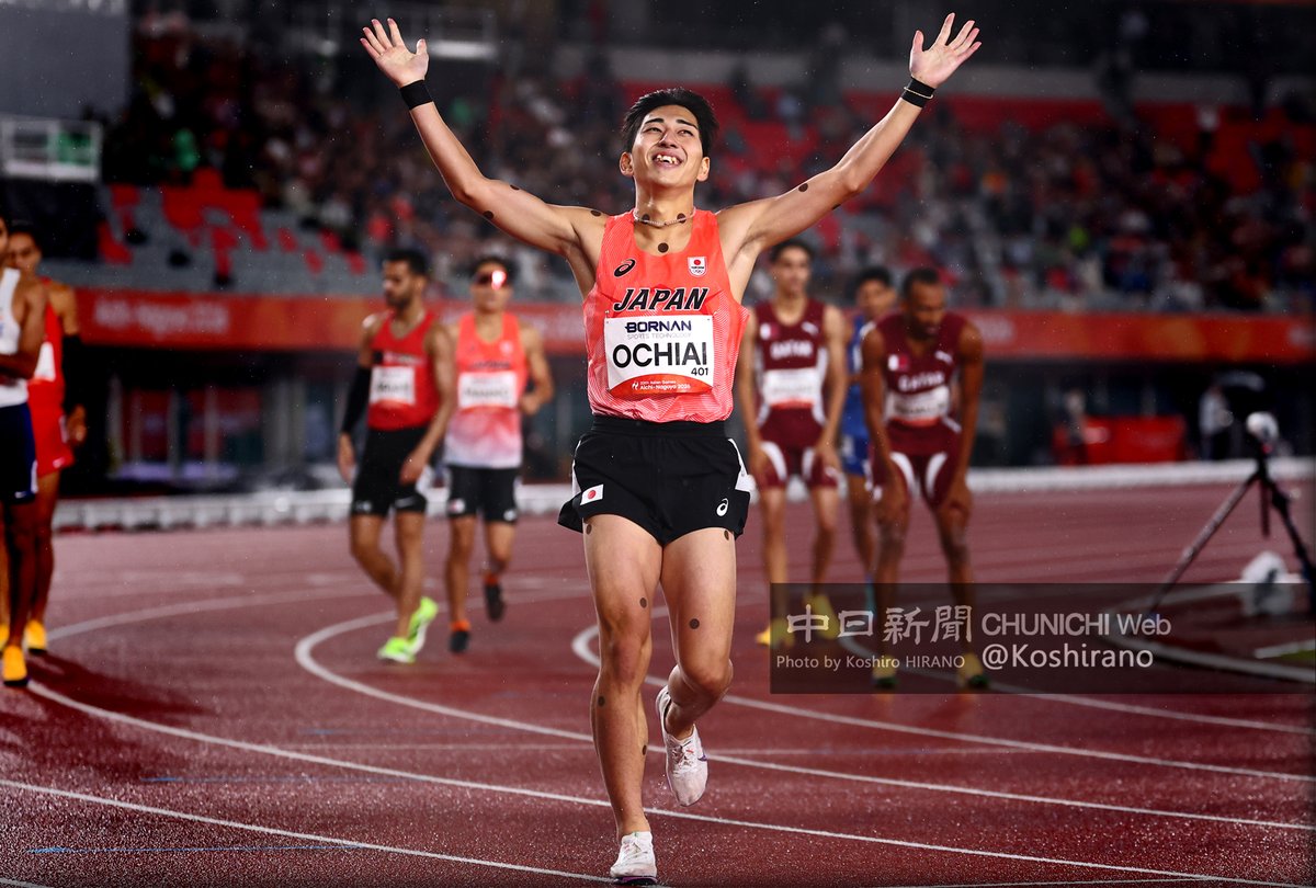 koshirano's tweet photo. 撮りました。 
陸上最終日！
🏅🏅最後は男子１６００ｍリレーで 金🏅🏅

#アジア競技大会 #愛知名古屋2026 #asiangames #asiangames2026   
 https://t.co/1YsRDJ6EIQ

愛知・名古屋アジア大会写真特集：東京新聞Web・中日新聞Web   
9月29日陸上
https://t.co/nDcNRPPVcw https://t.co/jBnWLi2T4O