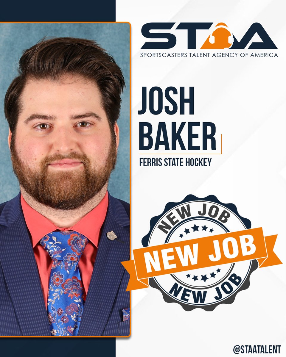 STAAtalent's tweet photo. 🚨 NEW JOB 🚨

Three years ago, Josh Baker (@josh_k_baker) was a finalist for a broadcasting position at Ferris State.

He didn’t get the job.

When the position opened again, Baker was ready for another shot. He is the new voice of Ferris State hockey

📰 https://t.co/FdKNofffII https://t.co/eVdy4JNzNq