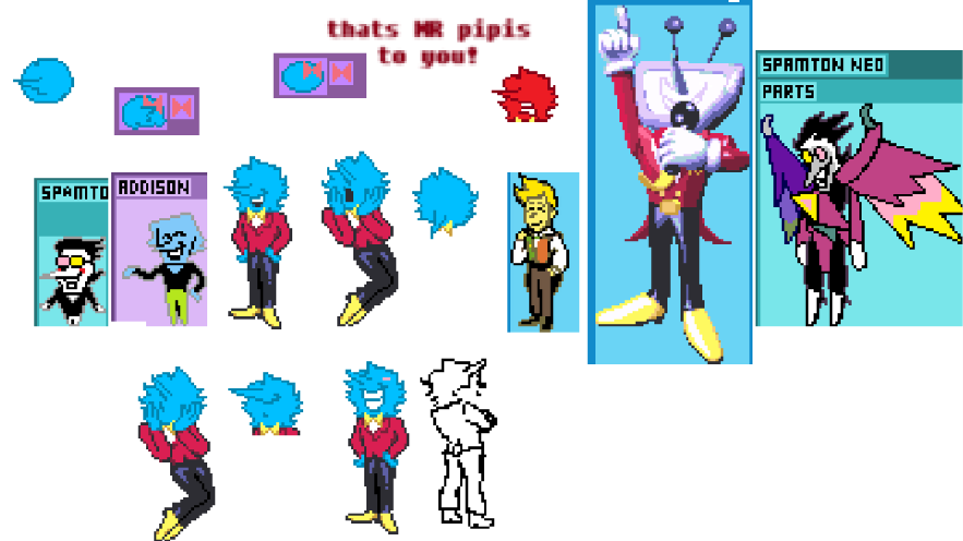 TellyJelly1997's tweet photo. I finally got to make sprites for Mr. pipis!! I’m so happy with them oh my god he’s so cute
#pipis #spamtennafankid https://t.co/JqBj119Bhi