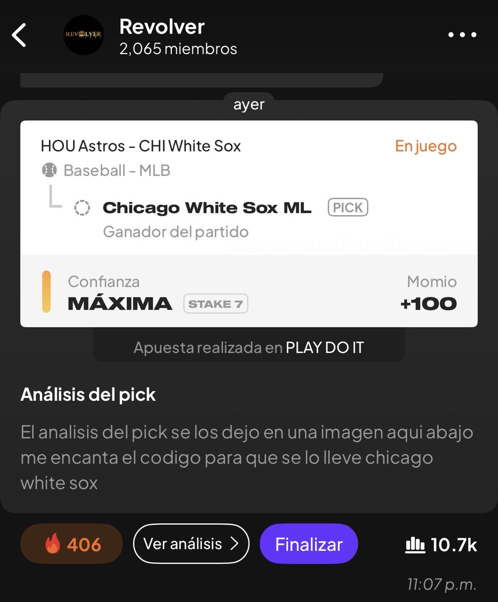 RevolverBets's tweet photo. #Postseason

Chicago White Sox ML +100 ✅ 💰 

La jugada la publique desde ayer en la noche en TipsterChat.  Pago Anticipado

https://t.co/n4FSNDVwLn

👆Sigueme y gana facil 🥱 https://t.co/pxpUxUxV97