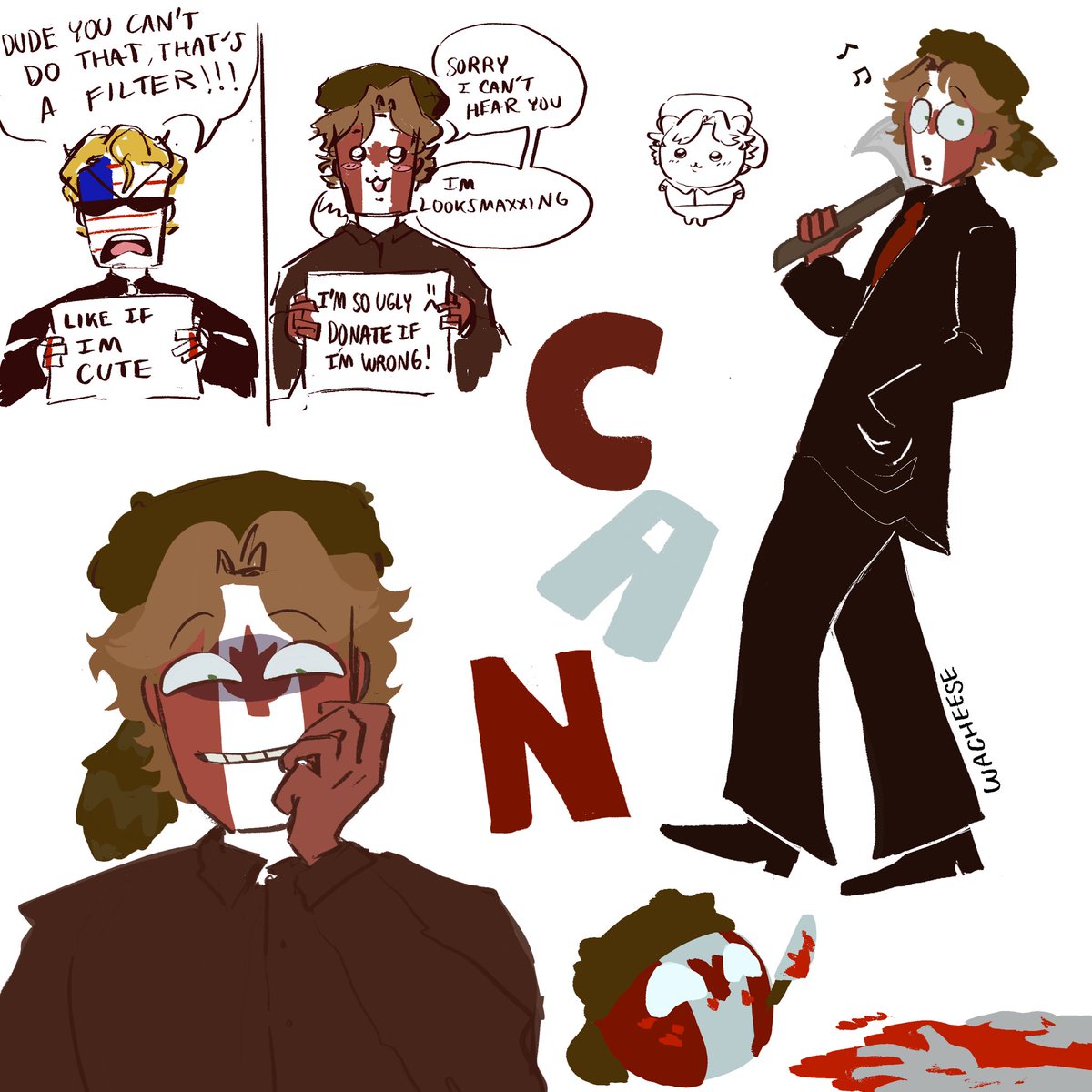 wacheese_'s tweet photo. back in 2019 when the fandom used to do Canada freaky #countryhumanscanada #countryhumans https://t.co/uyY3saucUV