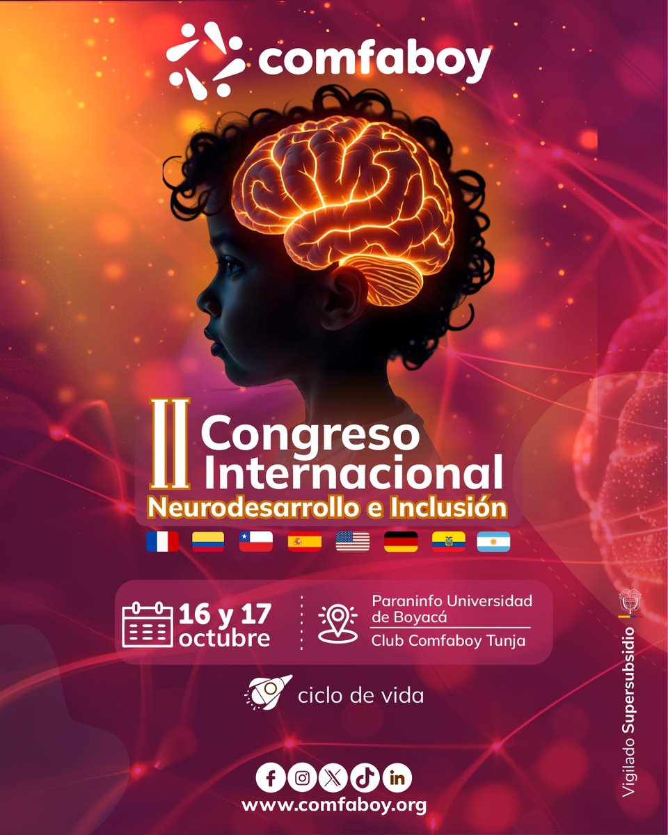 comfaboy's tweet photo. Llega el II Congreso Internacional de Neurodesarrollo e Inclusión de Comfaboy, un espacio para compartir conocimientos y experiencias sobre neurodesarrollo, inclusión y aprendizaje.
📅 16 y 17 de octubre
Inscríbete aquí:
 https://t.co/Un0TdItmJ0 https://t.co/a6HsGbHKih
