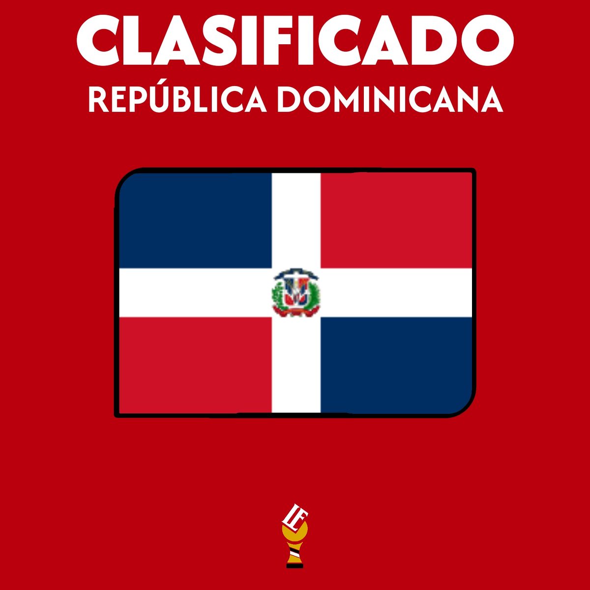 EquisWC's tweet photo. TENEMOS AL PRIMER PAÍS CLASIFICADO 

Bienvenido @SeFutRDWCE 🇩🇴 https://t.co/bIEiqeJPXH