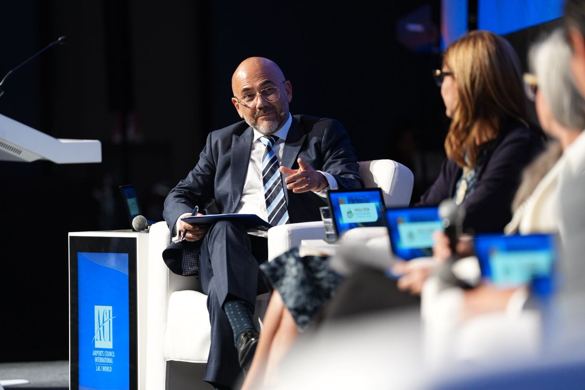 ACIWorld's tweet photo. 🌱 The afternoon conversation at #WAGA2026 turns to the energy transition and its role in strengthening airport decarbonization and resilience.

On the panel:

- @orozco_angela, Senior Vice President of Corporate Affairs (@avianca)
- Paula Daroca, VP, Business Growth, Latin America and Caribbean, @Airbus
- Humberto Suarez, Business Development Coordinator, @ASA_Aero
- @aviationarturo, COO, @Avports

Moderated by Jorge Rosillo, CEO, @aerogalapagos

Sponsored by ASA.

 #ACIWorld
@AeroJorgeChavez @ACI_LAC