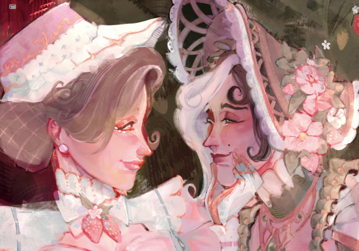 Mich_jpeg's tweet photo. Ladies in the strawberry bushes 
I’m very proud : )

#idv #emilydyer #demibourbon #demily #idvfanart #yuri https://t.co/BpnYAJxIBg