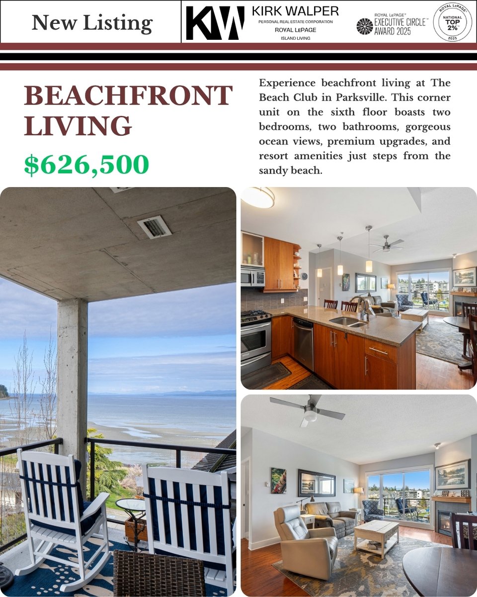 kirkwalper's tweet photo. Stunning 6th-floor ocean view corner unit at The Beach Club! 🌊 2 beds, 2 baths, 1,004 sq. ft.
📍 607-194 Beachside Dr, Parksville
💰 $626,500
📞 250 228 4275 | https://t.co/rYe8UvgmNL🔗 https://t.co/vejjWsc0Ar
#OwningOceanside #ParksvilleBC https://t.co/NTLGDiNyxa