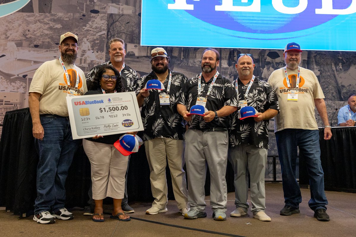 NRWA's tweet photo. ๐ง Survey says, WaterPro Feud was a hit at this year's #WaterPro Conference. Thank you to USABlueBook for sponsoring this event.
And the winners are...
๐ฅ Evergreen Rural Water of Washington
๐ฅ @alruralwater
๐ฅ @NCRuralWater
๐ฅ @OhioRuralWater https://t.co/1qufkRqHnj
