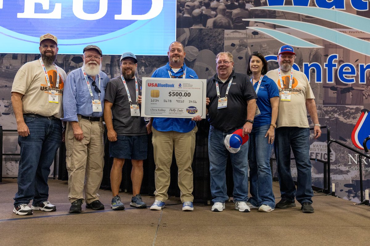 NRWA's tweet photo. ๐ง Survey says, WaterPro Feud was a hit at this year's #WaterPro Conference. Thank you to USABlueBook for sponsoring this event.
And the winners are...
๐ฅ Evergreen Rural Water of Washington
๐ฅ @alruralwater
๐ฅ @NCRuralWater
๐ฅ @OhioRuralWater https://t.co/1qufkRqHnj