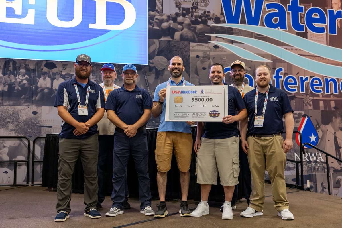 NRWA's tweet photo. ๐ง Survey says, WaterPro Feud was a hit at this year's #WaterPro Conference. Thank you to USABlueBook for sponsoring this event.
And the winners are...
๐ฅ Evergreen Rural Water of Washington
๐ฅ @alruralwater
๐ฅ @NCRuralWater
๐ฅ @OhioRuralWater https://t.co/1qufkRqHnj