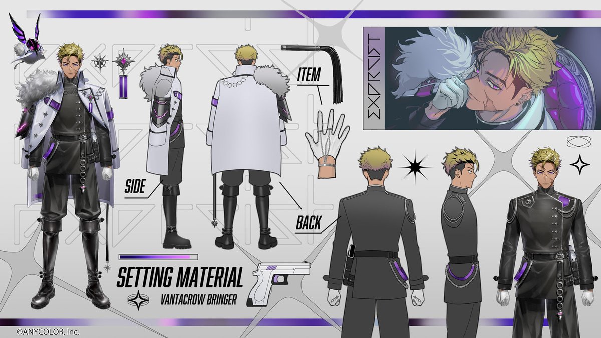 Tyrant_Vanta's tweet photo. 🃏Hello Crew and Artists!🔪

A bit late but I’m hitting the TL with yet another reference sheet! This time I had one done for my Exorcist Outfit! Thank you always to @/bikku__2 Mama🥹🫶! Please behave with this one okay y’all?

Height: 182cm(2cm heel) 
Art Tag: #Vantalism https://t.co/EXSVe1vzSQ