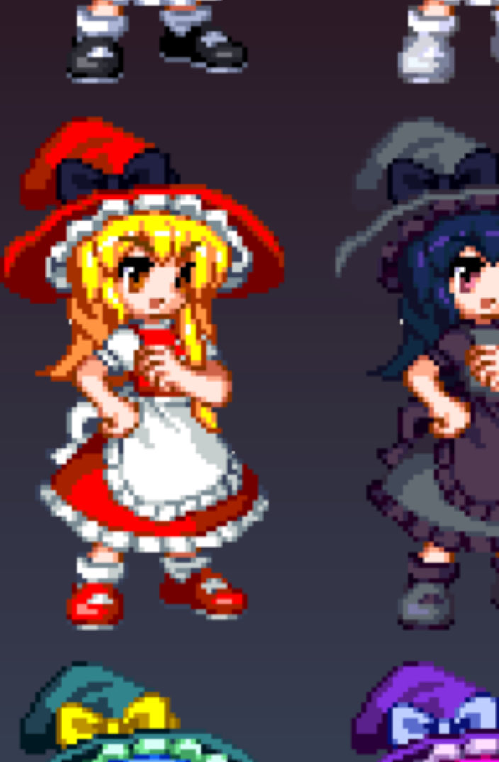 Remihime7's tweet photo. black youmu and red marisa are also literally just alt colors from the games https://t.co/IsfbjTsNd6