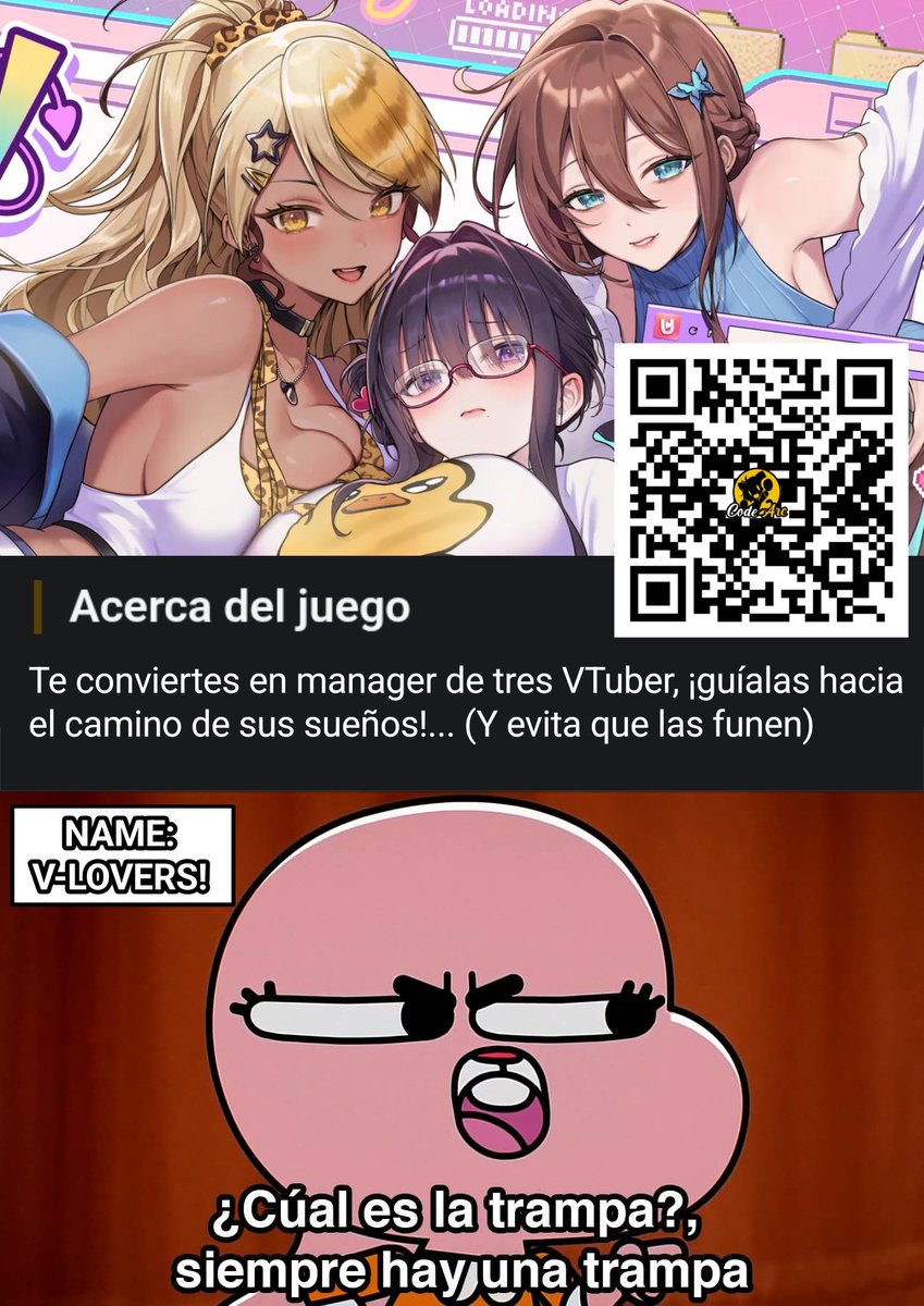 Code_ArcTR's tweet photo. La trampa es no terminar enamorado de las VTubers.

#waifu #2dgame #anime https://t.co/mJk7ew4eee