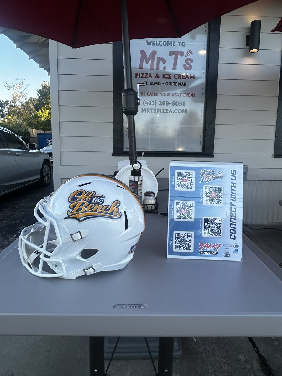 TheJeffCate's tweet photo. 👋 from Mr. T’s �� &amp; 🍦 in Ooltewah for another road show edition of @OTB423 Radio on @TalkRadio1023 &amp; https://t.co/TgpheG5OBa (7-8p)

@MeigsCountyFB head coach @CoachSimbeck will join us… tune in with @sportscowboy &amp; I as we talk some 🏈 &amp; more! https://t.co/R3vkP98RB0
