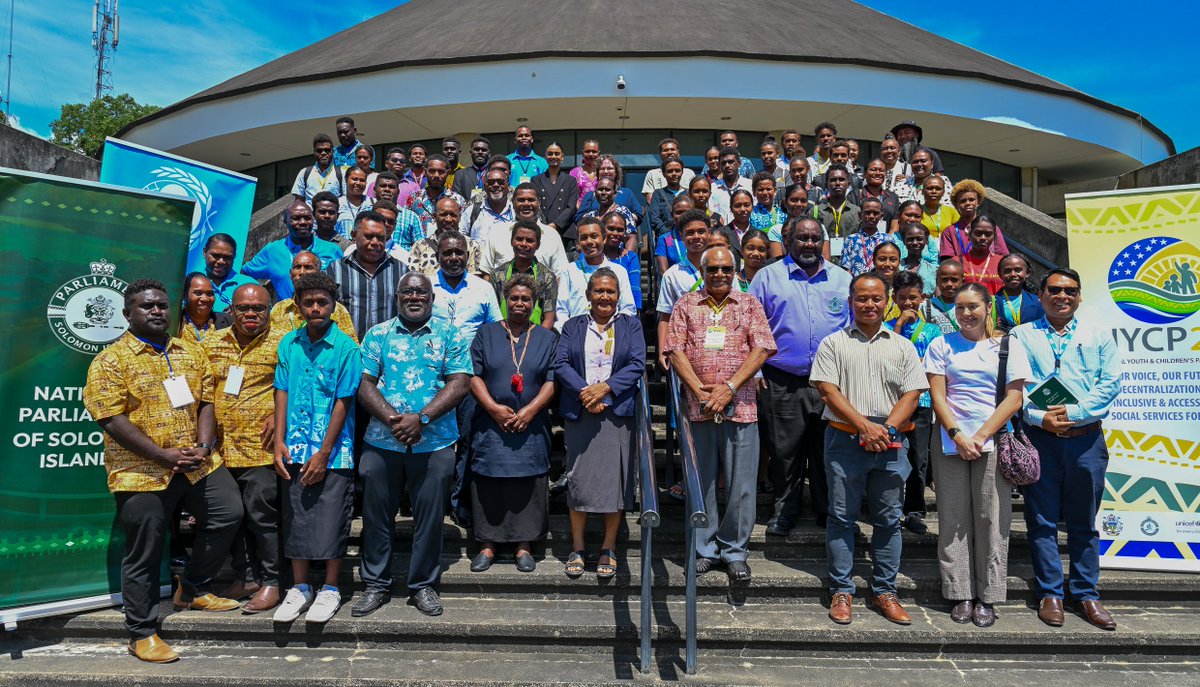 UNICEFPacific's tweet photo. Children &amp; young people from across the Solomon Islands 🇸🇧 are coming together at this year’s National Children and Youth Parliament 2026 to learn, speak up &amp; share their ideas on issues that matter to them.

Together with @EUPasifika, UNICEF is proud to support this initiative. https://t.co/fbexpVn8Ps