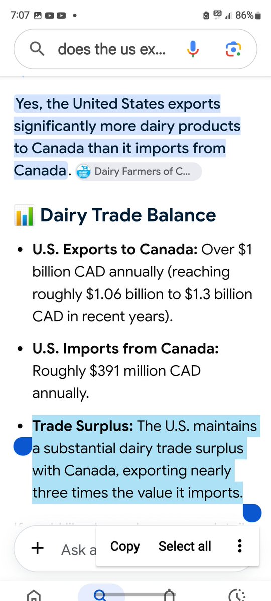 4AnimalLife's tweet photo. @Wisedog4 @FrankWAuthor Hey fact-check your own BS, dumbass American.

Canada has never actually charged the tariffs on US dairy bc the thresholds for tariffs to kick in has never been met.

41M Canadians STILL buy TWICE as much US dairy as 350M Americans buy from us. YOU need to buy more from Canada !! https://t.co/DlVEgYt1BO