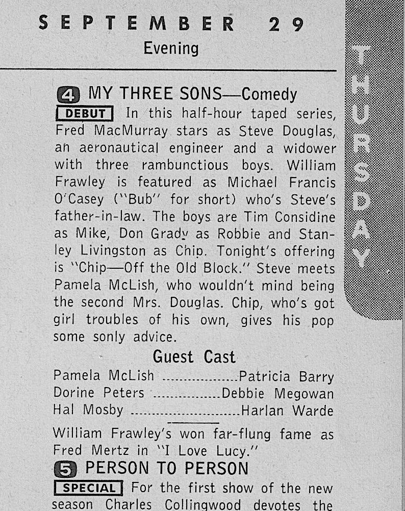 RetroNewsNow's tweet photo. 📺DEBUT: ‘My Three Sons’ starring Fred MacMurray and William Frawley premiered 66 years ago, September 29, 1960, on ABC https://t.co/I0UW21fxkU