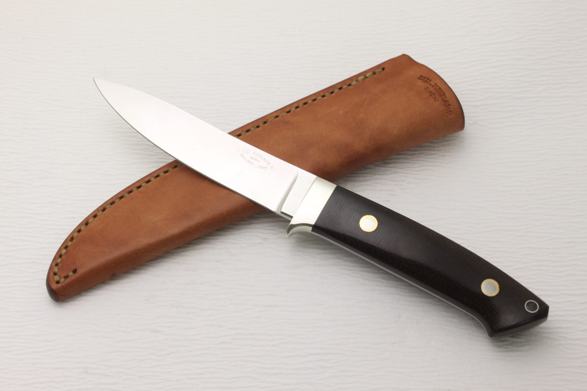 JapanKnifeGuild's tweet photo. #JKGナイフショー 出展者紹介

吉川英治さん

あの作家と同姓同名だけど、超ベテラン有名ナイフメーカーです！

1950年6月生まれ、岡山県倉敷市在��。JCKM会員。
ラブレススタイルを得意とする。再現力と、緻密な技術を併せ持つ。

稀代のラブレス研究家。教えを乞うといろいろ教えてくれる。やさしい https://t.co/WOnIMENCep