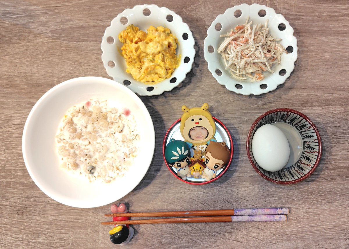 tsubami4708's tweet photo. おはようございます🐢

今日の朝飯
🟢フルグラヨーグルト
🟢ゆで卵
🟢かぼちゃサラダ
🟢ごぼうサラダ
 #いただきます https://t.co/ijJiCffUSf