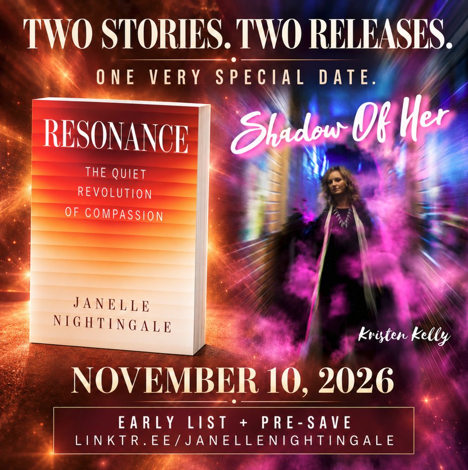 NGaleWings's tweet photo. Two stories. Two releases. One special date. 🤍

@KristenKelly's story is featured in Resonance, and her new single, “Shadow of Her,” arrives the same day as the book: November 10.

Join the early list and pre-save the song:
https://t.co/jD9knHtR2P https://t.co/eht0jibAX9