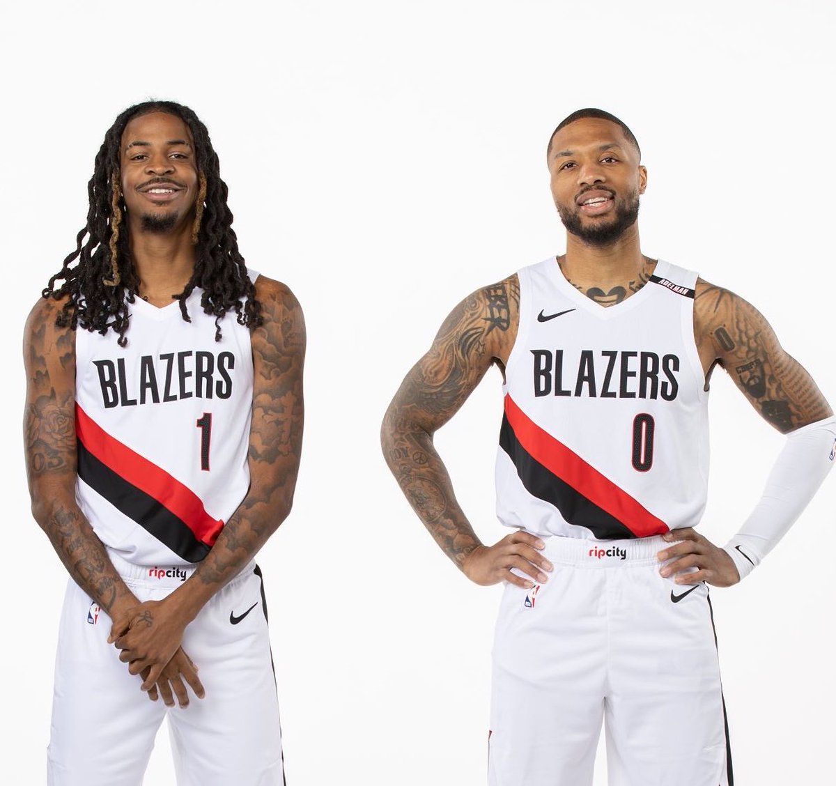 TheDunkCentral's tweet photo. Damian Lillard confirms that the Blazers will start him and Ja Morant in the backcourt 👀

Scary hours 🔥

(h/t @jwquick ) https://t.co/iHNmAk5Tfe