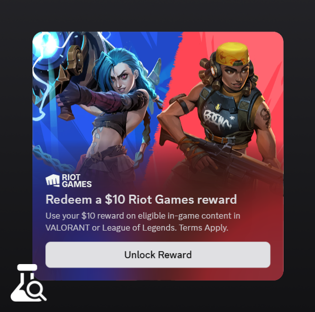DiscordPreviews's tweet photo. Discord is partnering with Riot Games to bring Nitro users a 10$ credit for in-game items in VALORANT or League of Legends. Eligible Nitro users will be able to see the promotion in their Nitro tab once it goes live. https://t.co/2wlmpdC8jt