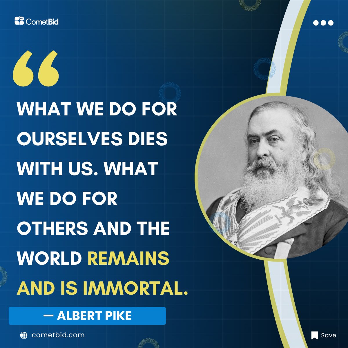 cometbidsocial's tweet photo. What we leave behind matters.

We spend much of our lives building things for ourselves.

Our careers.
Our businesses.
Our achievements.
Our names.

But there is another kind of success that goes beyond what we can personally keep. https://t.co/84Da75cQzh