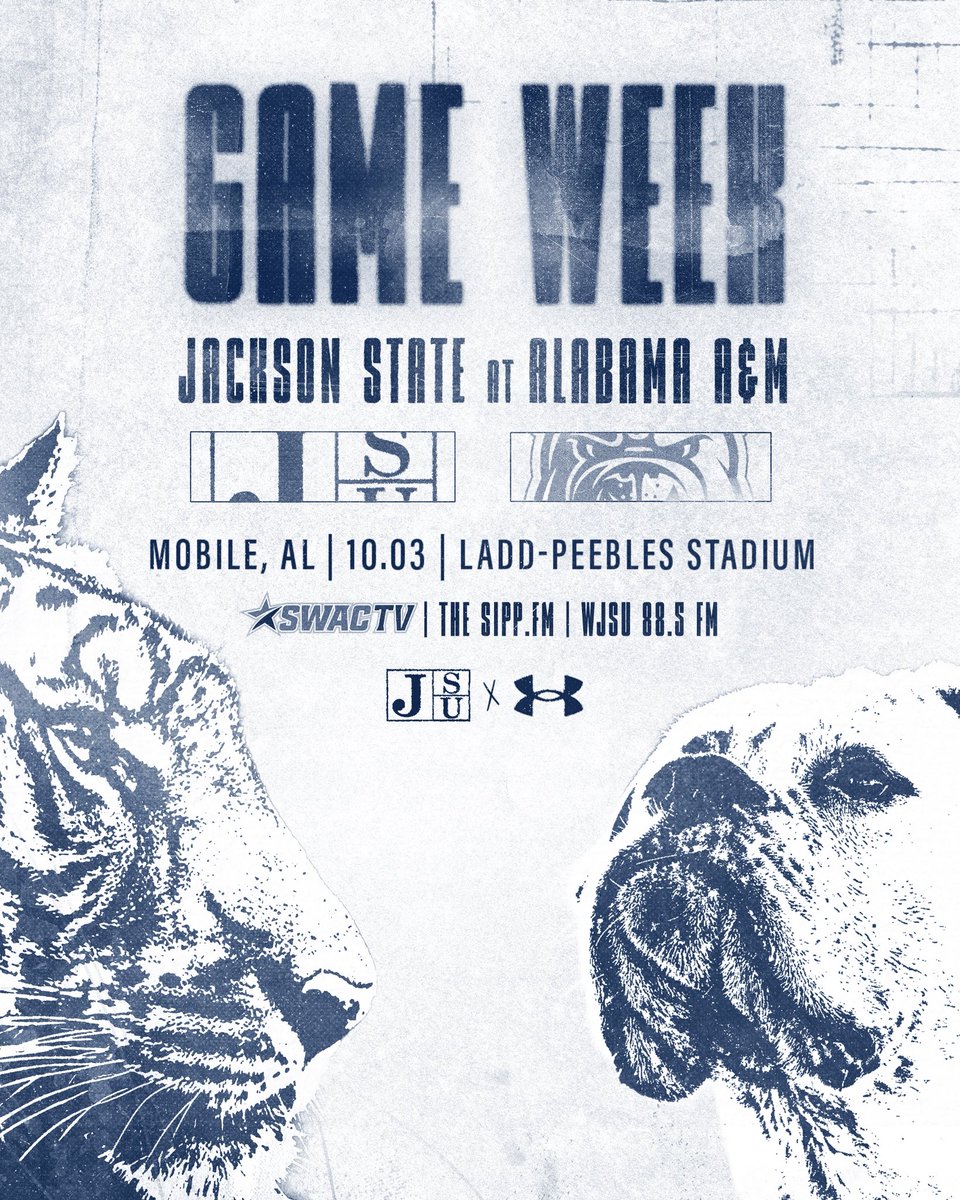 gojsutigersfb's tweet photo. Up Next…Gulf Coast Challenge
Jackson State vs Alabama A&M
October 3rd, 2026
4:00 PM CT
📺: @theswac
#GuardTheeYard #Run2Atlanta https://t.co/ZZF8sYpf78