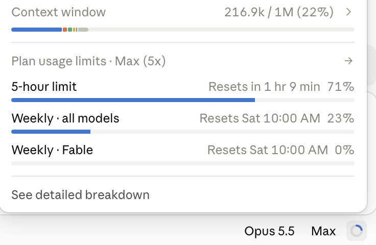 erginsatir's tweet photo. My fable usage after opus 5.5 @claudeai 🫶🏻 https://t.co/X0qGKU2kAV