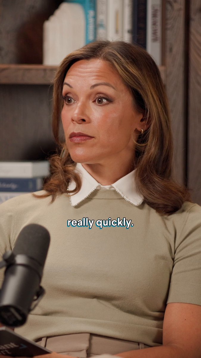 Jean Chatzky, a financial expert, speaks into a microphone during an interview setting with books visible on shelves behind her, with the subtitle "really quickly." appearing at the bottom—aligning with the post about her joining a discussion on retirement planning and common financial mistakes to help listeners prepare for the future.
