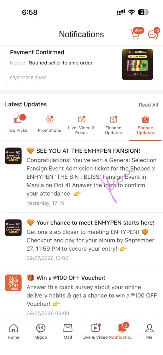 supersereina's tweet photo. I trusted my 2 raffle entries, and guess what? Pwede na talaga mangarap hahahahahaha ilysm @ENHYPEN, indeed my highlight ✨🧡🪬 https://t.co/3OkBVBGAuW