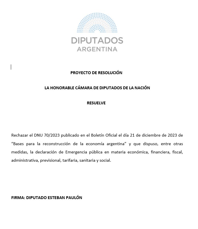 EstebanPaulon's tweet photo. Tras el fallo VERGONZOSO de la Corte Suprema es urgente que convoquemos a una sesión especial para Derogar el DNU 70/23. 
No puede haber espacio para que justicia le de la espalda a las masivas movilizaciones populares en defensa de la ley de Tierras y la decisión del Senado en el mismo sentido hace tan sólo algunas semanas.