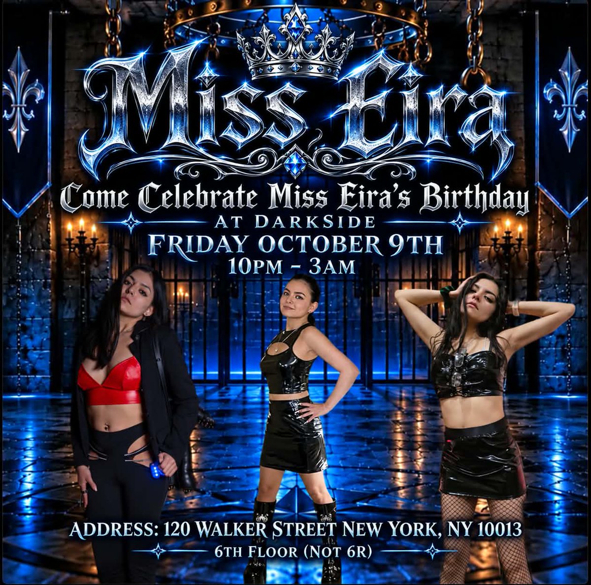 MissEiraaa's tweet photo. ✨ FRIDAY, October 9th! ✨
It’s a DOUBLE EVENT, so DOUBLE the fun! 🖤🔥

DommeNationNYC 8PM–11PM
Darkside 10PM–3AM

And of course.. we’ll be celebrating DJ Graves &amp; my BIRTHDAY! 👑🎂✨

Msg @DeviantsNYC for more info ℹ️ 

Forbidden tix link 🔗 
https://t.co/uDOPrNh6Jo https://t.co/6dIUIVdHuI