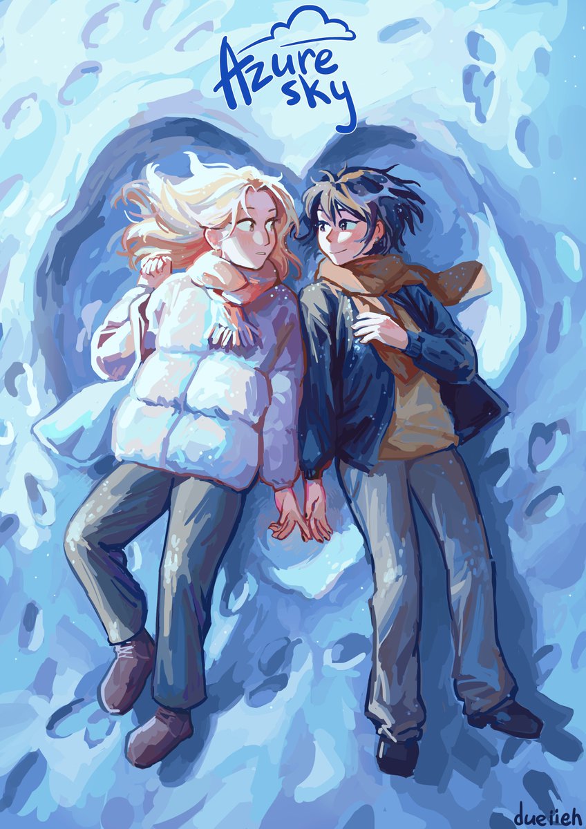 dueiieh's tweet photo. You can read my gl comic "azure sky" on webtoon canvas now!! https://t.co/wRIeT105jl