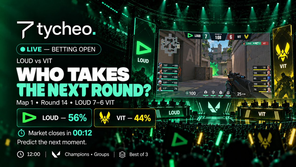 tycheolabs's tweet photo. Read the round. Pick your side.
LOUD vs VIT
Who wins  NEXT round?
Predict each every round with Tycheo.
#VALORANTコンペ https://t.co/ErIdCPc0yK