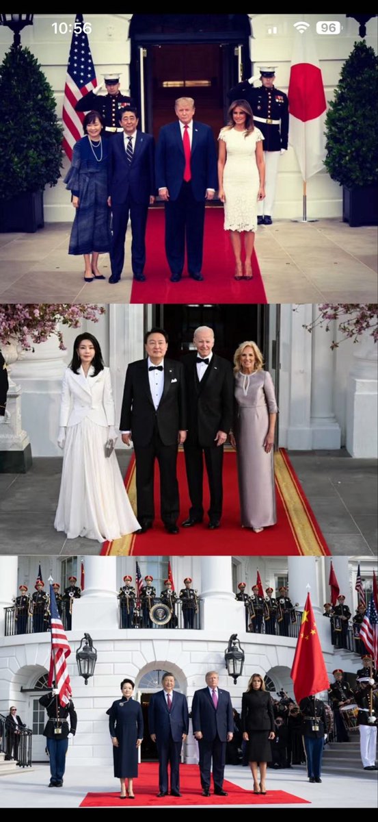 Minguadh's tweet photo. @makaroni12 お前が言う「下等国家」が、アメリカから建国以来でも最高レベルの厚遇を受けている一方で、同じ時期に訪米した日本の高市首相は、まるで尻尾を振る犬のように扱われている。

本当にアメリカから尊重されている世界の大国がどこなのか、これを見れば一目瞭然だろ。 https://t.co/30i0i0neSD