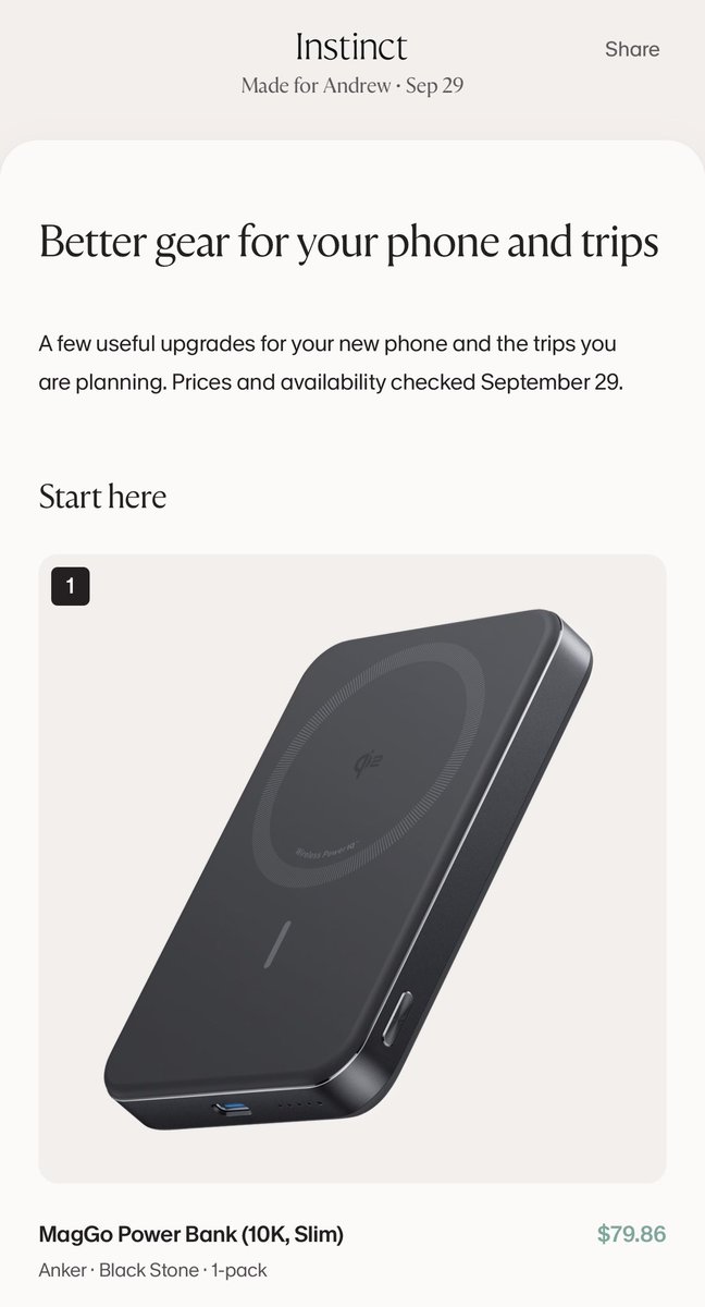 andruyeung's tweet photo. Instinct has started to push products at me.

Looks like this is how they’ll monetize — promote sponsored products based on my needs based on my purchase history and internet activity. https://t.co/zbQmbE17pS