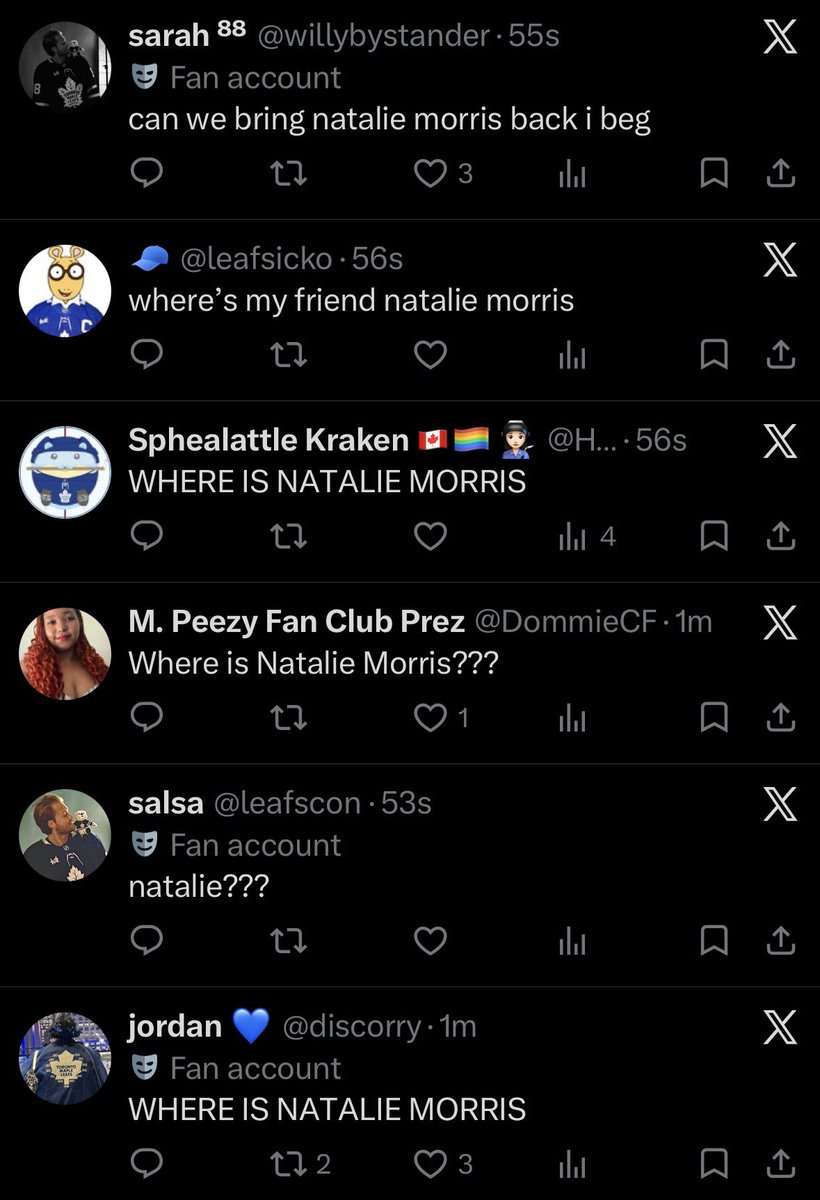 leafscon's tweet photo. WHERE IS NATALIE MORRIS ?!?! https://t.co/AMIdYnLAYB