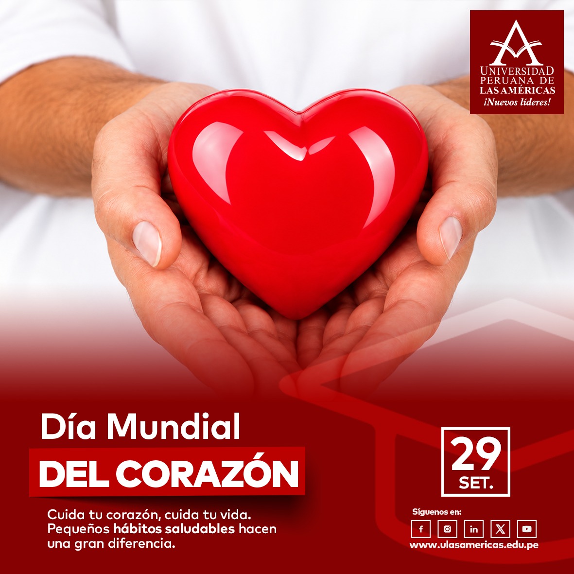 UnivLasAmericas's tweet photo. ❤️ ¡Cada latido cuenta!

En el Día Mundial del Corazón, te invitamos a cuidar lo más valioso: tu vida. 🫶✨

Pequeños hábitos, un gran compromiso contigo. 💪❤️

#DíaMundialDelCorazón #CuidaTuCorazón #UniversidadPeruanaDeLasAméricas https://t.co/refWyv9Nrn