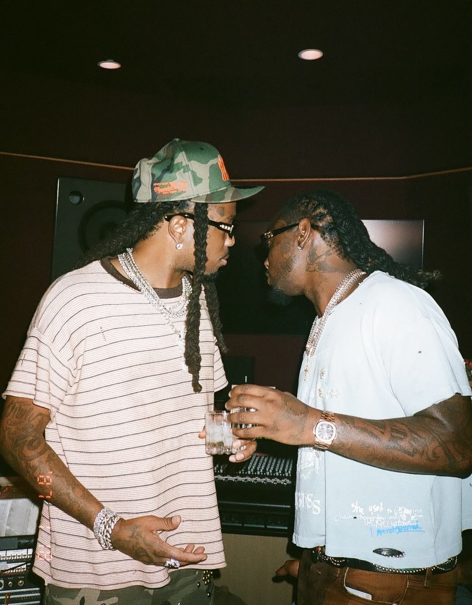Kurrco's tweet photo. Quavo and Offset in the studio 🤝

"Dear world, we are so back!!!"