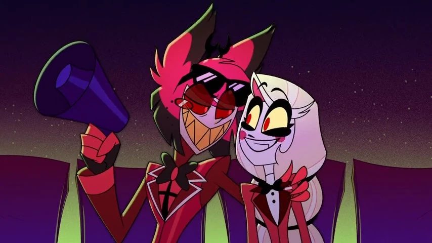 mariaquevedo07's tweet photo. I believe it’s Charlie since it’s been said time and time again that he trusts her, they have a trusts bond between each other, and alastor has some admiration and respect for Charlie #HazbinHotelAlastor https://t.co/KH6UVr5l1s
