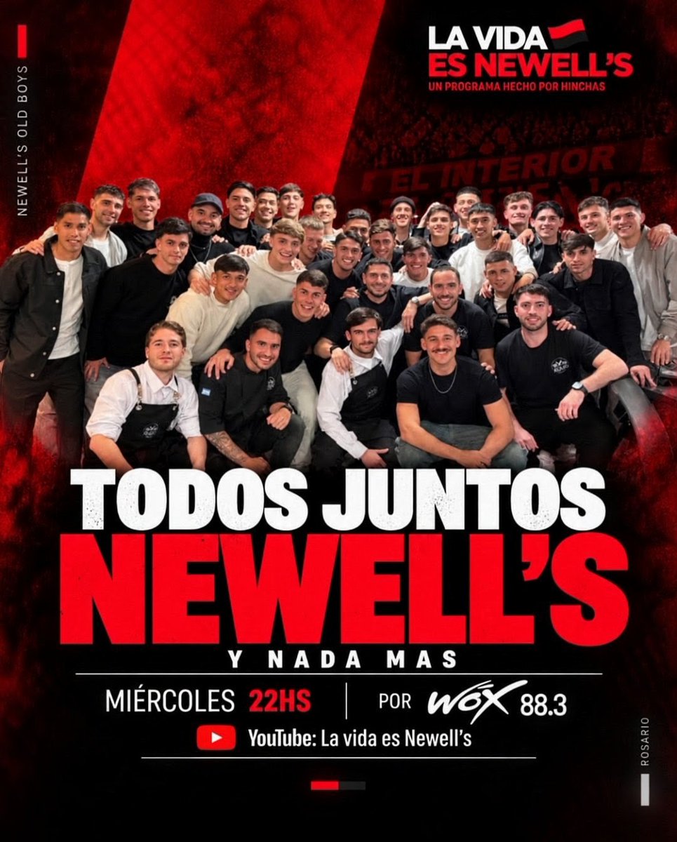 lavidaesnewells's tweet photo. 🔴⚫¡Mañana 22hs prendete a YouTube!

Los esperamos en vivo para otra noche a puro debate y actualidad rojinegra. Vení, dejá tu comentario y sumate a la mesa.

Porque LA VIDA ES NEWELL'S y nada más.

"Un programa hecho por hinchas, para hinchas"

#Newells #NOB #Leproso https://t.co/xyr2l9Cfnz