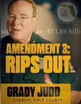 America1stFL's tweet photo. From Christine Marie on Facebook: 
https://t.co/DhzXLBIYVc

Since all 5 SHERIFFS have ASKED TAXPAYERS to VOTE NO on Amendment 3, it would be important to show why.

They have all increased their salary by roughly $90,000 to $97,000 in just the last few years! 💵💵💵💵

Think of it:
 Bob Gualtieri (Pinellas): Jumped from $179,887 up to $274,015  

 Grady Judd (Polk): Jumped from $172,829 up to $269,704  

 Mike Chitwood (Volusia): Jumped from $169,100 up to $262,828  

 Billy Woods (Marion): Jumped from $162,777 up to $257,625  

 Michelle Cook (Clay): Jumped from $152,082 up to $242,461  

Four of them now make a 1/4 million dollars or more, plus a free take-home vehicle, full benefits, and a taxpayer-funded pension 💵💵💵

Maybe if they weren't pulling in massive raises funded by working taxpayers, they wouldn't be so worried about government budgets. Look at the numbers and decide for yourself!

YES on Amendment 3!
#TEAYesOn3