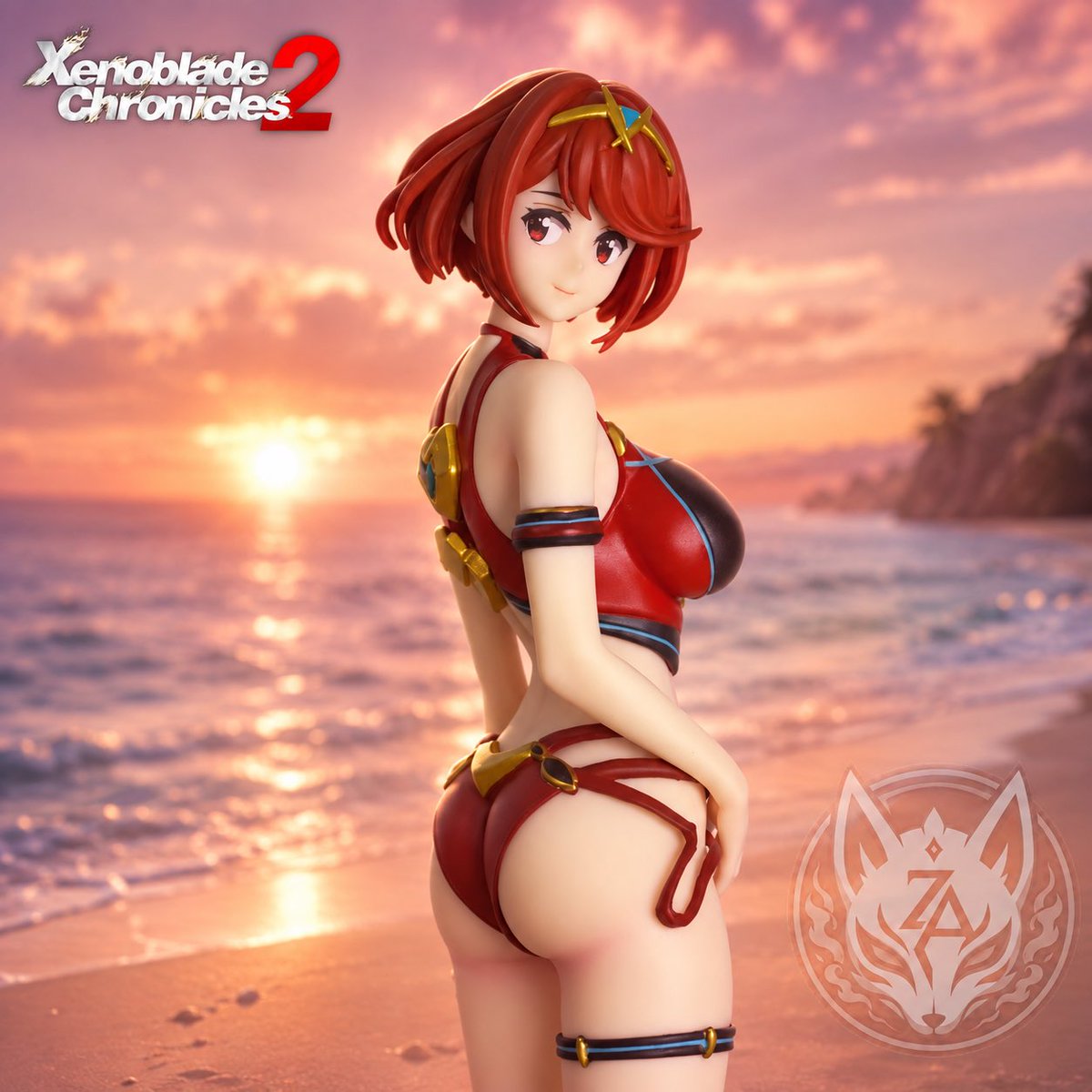 ZenpaiAssoc's tweet photo. Sunset glow, a confident look back, and Pyra making the beach feel a little warmer than it already is. 🌅🔥 Sweet, bold, and just teasing enough to steal the whole view. 😉

https://t.co/2aWdTeoNU5

#anime #xenoblade #waifu #zenpaiassociation https://t.co/ZlINEQ29bi