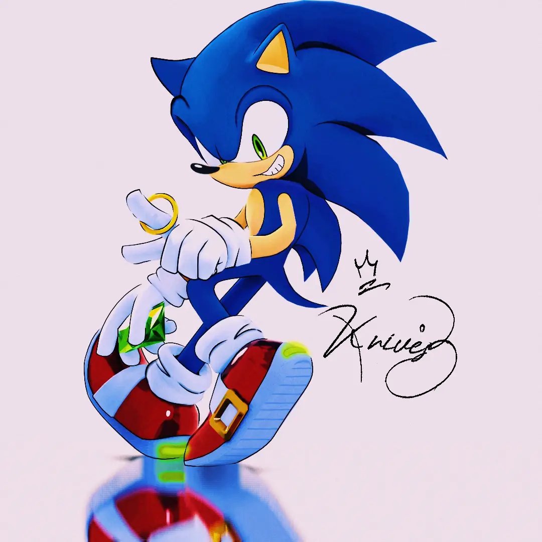 KnivesDevilish's tweet photo. @NovaxVtuber I love sonic franchise, so... This is my artwork with Blender + Krita💙, hope you like it! :3 https://t.co/aVUhp6W3Jn