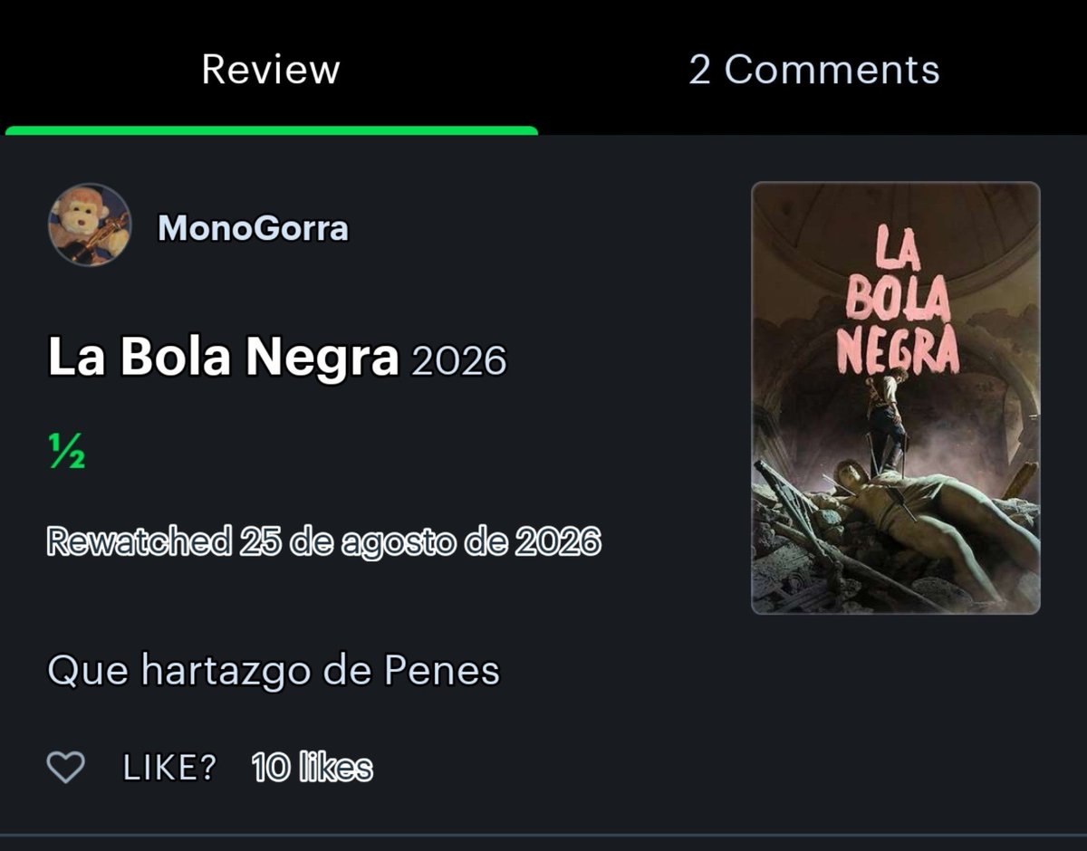 s_jorg3's tweet photo. algunas de mis reseñas favoritas de La Bola Negra en letterboxd (sin un orden particular) https://t.co/ZOZ4RjzWV6