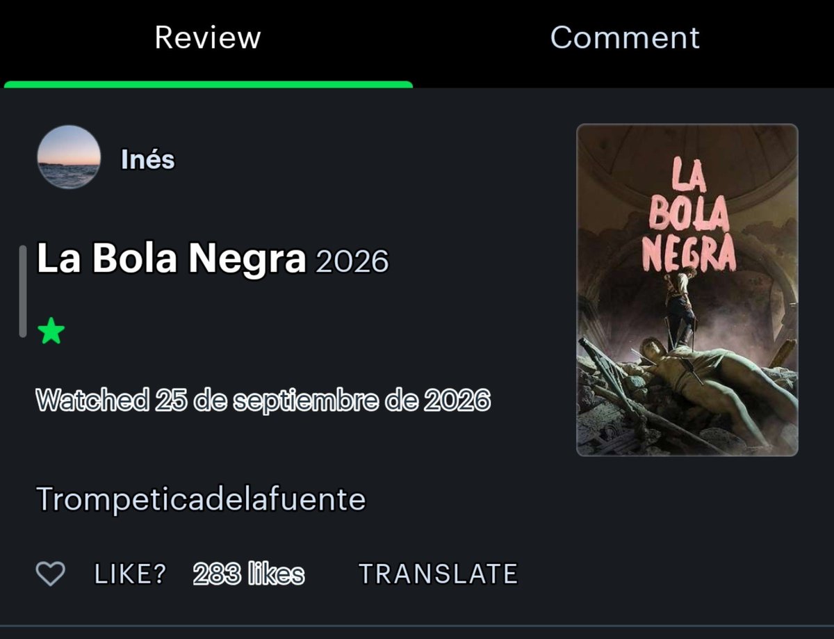 s_jorg3's tweet photo. algunas de mis reseñas favoritas de La Bola Negra en letterboxd (sin un orden particular) https://t.co/ZOZ4RjzWV6