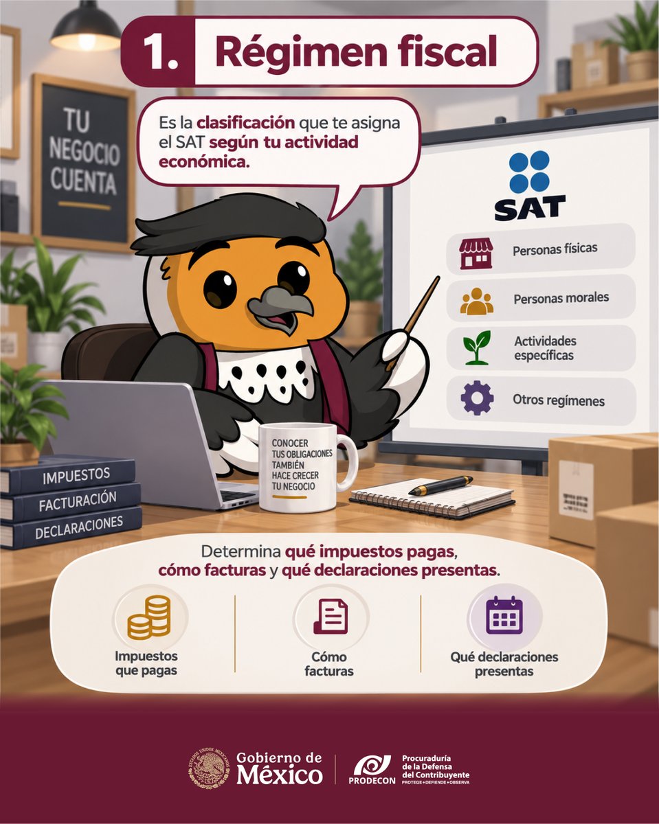 ProdeconMexico's tweet photo. 💡 #ProdeTip

Si tienes un negocio, aprender estos conceptos básicos te ayudará a entender tus obligaciones fiscales y evitar contingencias que después pueden salir caras. 💸

Entender tus impuestos no tiene por qué ser complicado. 🤝 ¿Tienes dudas? Acércate a #PRODECON. Nosotros te asesoramos de forma gratuita. 

💬 Chatea en línea: https://t.co/M3dvxQRBMZ

📧 Escríbenos tu problemática: atencionalcontribuyente@prodecon.gob.mx

☎️ Llámanos: 55 1205 9000 (CDMX) | 800 611 0190 (interior del país, sin costo)

📍 Consulta tu Delegación más cercana:
https://t.co/wjLMMsTeeT

#PRODECONProtegeTusDerechos