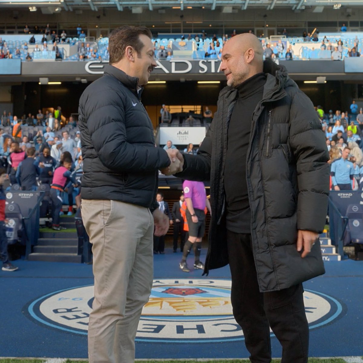 luckytran's tweet photo. Now that Man City have been found guilty of cheating… congrats Ted Lasso, you are now a Premier League champion! https://t.co/4fjjEHtcAZ