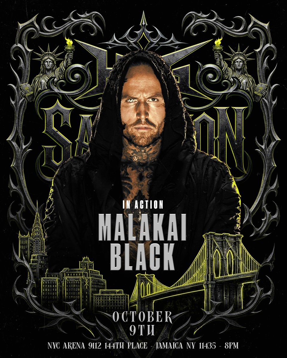 SeanRossSapp's tweet photo. Fightful Select has learned that Malakai Black aka Tommy End will be at HOG on October 9

Former WWE and AEW star set for his first independent wrestling match in the United States in nearly two years

JAMAICA, NY — House Of Glory Wrestling is set to deliver another monumental night on Friday, October 9, as Malakai Black makes his highly anticipated return to HOG at SALVATION, live from the NYC Arena in Jamaica, Queens.

The enigmatic former WWE and AEW star will step back into the independent wrestling scene for the first time in the United States in almost two years, making his return an event that fans will not want to miss.

Black is no stranger to House Of Glory, but his return comes surrounded by mystery. Why is Malakai Black coming back to HOG? What does he want? And who will be waiting for him when he arrives?

At this time, those answers remain unknown.

What is certain is that when the lights go down at the NYC Arena and Malakai Black makes his entrance, House Of Glory will witness the return of one of professional wrestling's most unique and dangerous stars.

And Malakai Black isn't the only major attraction on October 9.

With SALVATION already shaping up to be a night filled with major debuts and highly anticipated returns, HOG is promising an unforgettable evening for wrestling fans in New York City.

Friday, October 9, 2026
NYC Arena
9112 144th Place, Jamaica, NY 11435
Bell Time: 8:00 PM
Tickets are available now at https://t.co/KWn3uZl9kE.
Don't miss Malakai Black's return. Don't miss the debuts. Don't miss the returns.
SALVATION is going to be an epic night at House Of Glory.