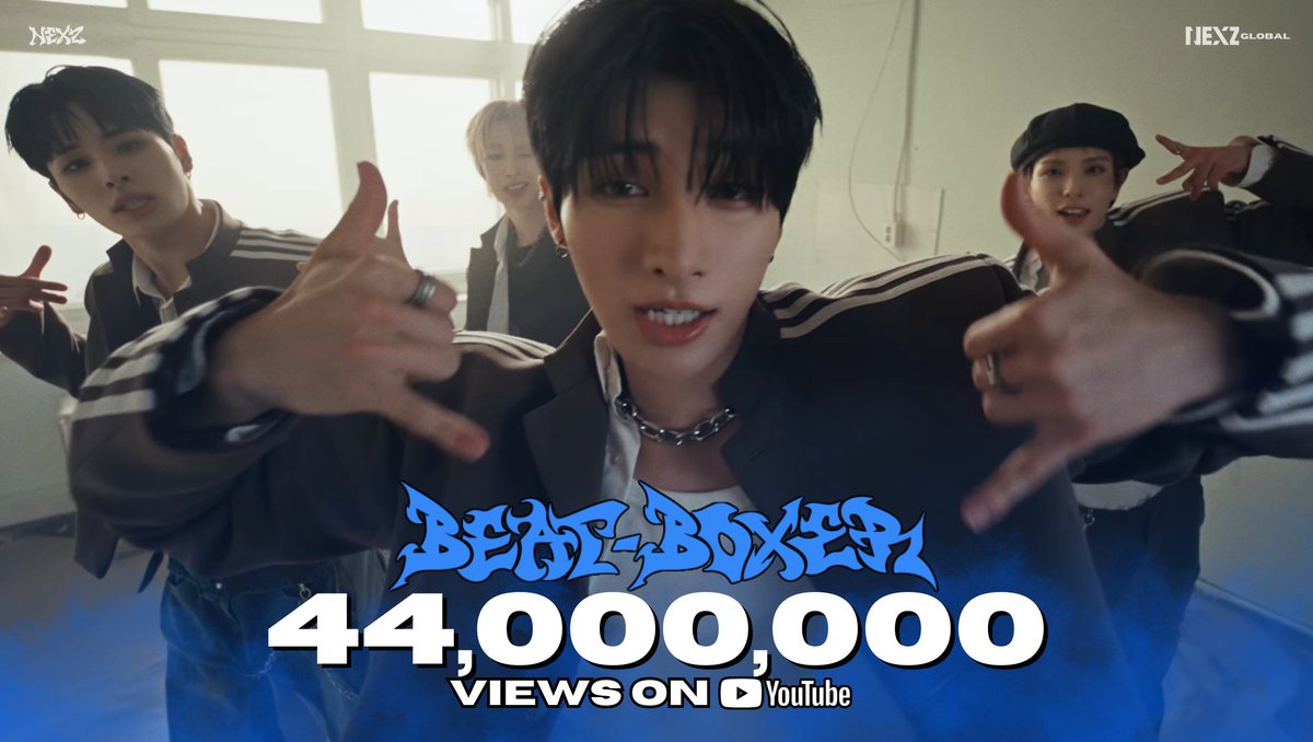 NEXZ_GLOBAL's tweet photo. #NEXZ's Beat-Boxer MV has surpassed 44,000,000 views on YouTube ! 🥊

🔗https://t.co/KRbbDsVFce

#NEXZ_Beat_Boxer #Beat_Boxer
#NEXZ #넥스지 #ネクスジ
@NEXZ_official https://t.co/WooPaPaeeB